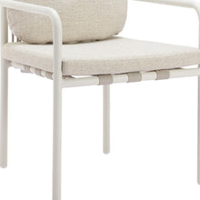 Load image into Gallery viewer, Slipcovered Aluminum Partially Open Back Dining Arm Chairs (Set of 2) - Beige / White
