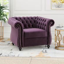 Load image into Gallery viewer, Nexuson - Upholstered Chesterfield Chair With Deep Tufted And Nailhead Trim