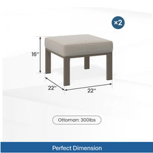 Load image into Gallery viewer, All-Weather Patio Ottomans With Thick Cushions (Set of 2)
