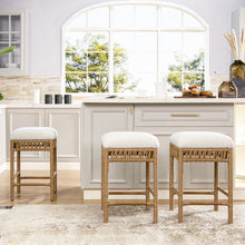 Load image into Gallery viewer, Lucia - Backless Upholstered Counter Stool With Frame - Ivory White