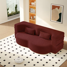 Load image into Gallery viewer, Modern Floor Sleeper Sofa Bed With 2 Pillows, Convertible Twin Size Folding Mattress For Living Room