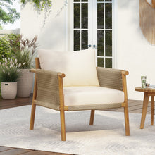 Load image into Gallery viewer, Modern Outdoor Woven Lounge Chair With Solid Frame And Cushions