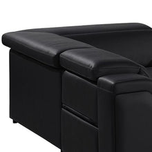 Load image into Gallery viewer, Leather Power Reclining U Shaped 8 Piece Corner Sectional With Console - Black