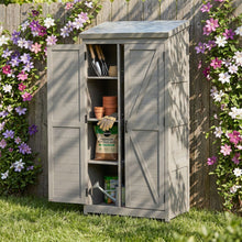 Load image into Gallery viewer, Outdoor Storage Shed With Vertical Tool Cabinet For Backyard