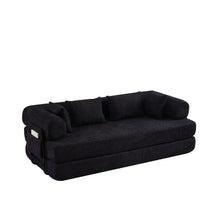 Load image into Gallery viewer, Convertible Sleeper Sofa Bed With Cylindrical Pillow