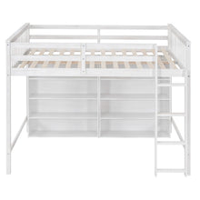 Load image into Gallery viewer, Loft Bed With 8 Open Storage Shelves And Built In Ladder