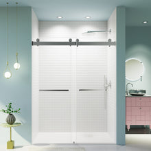 Load image into Gallery viewer, Frameless Double Sliding Soft Close Shower Door, Tempered Glass