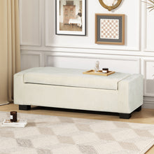 Load image into Gallery viewer, Textured Fabric Ottoman Bench With Hinged Lid