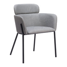 Load image into Gallery viewer, Upholstered Faux Leather Dining Arm Chairs (Set of 2) - Gray