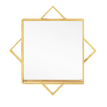 Load image into Gallery viewer, 24" Metal Geo Square Accent Mirror - Gold