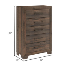 Load image into Gallery viewer, 5 Drawer Chest With Casual Style - Brown