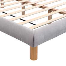 Load image into Gallery viewer, Upholstered Platform Bed Frame With Cookie Shaped Headboard