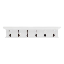 Load image into Gallery viewer, 39" Classic Wood Six Hook Hanging Coat Rack - White