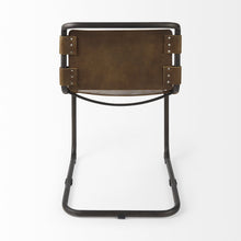 Load image into Gallery viewer, Leather Metal Open Back Dining Side Chair - Brown