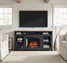 Load image into Gallery viewer, Fireplace TV Stand Console For TVs Up To 85" - Black / Whiskey