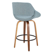 Load image into Gallery viewer, Fabrico - Mid Century Modern Fixed Height Counter Stool And Round Footrest (Set of 2)