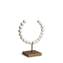 Load image into Gallery viewer, Abstract Beaded Tabletop Sculpture (392493) - White / Gold