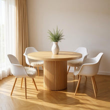 Load image into Gallery viewer, 48" Wood Pedestal Base Round Top Dining Table - Oak