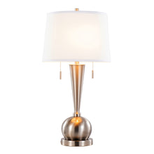 Load image into Gallery viewer, Jules - Contemporary Table Lamp Built In USB Port (Set of 2) - Nickel / White