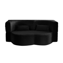 Load image into Gallery viewer, Floor Convertible Sleeper Sofa Bed With 2 Pillows