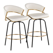 Load image into Gallery viewer, Jie - Fixed Height Contemporary Counter Stool With Swivel Round Footrest (Set of 2)