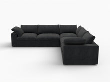 Load image into Gallery viewer, Blend Modular L Shaped Five Piece Corner Sectional - Black