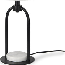 Load image into Gallery viewer, 22" Metal Round Bedside Lamp With White Drum Shade - Black