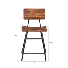 Load image into Gallery viewer, Trestle Counter Stool With Reclaimed - Reclaimed Brown / Gun Metal