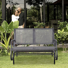 Load image into Gallery viewer, Outsunny - 2 Person Outdoor Glider Bench, Patio Double Swing Rocking Chair Loveseat With Powder Coated Steel Frame For Backyard Garden Porch - Gray