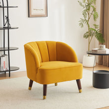 Load image into Gallery viewer, Elegant Upholstered Barrel Accent Chair With Wooden Legs