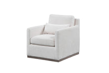 Load image into Gallery viewer, 30" Contemporary Fabric Swivel Club Chair And Toss Pillow - Off White
