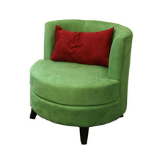 Load image into Gallery viewer, Microfiber Retro Round Accent Chair With Contrast Pillow - Green