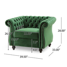 Load image into Gallery viewer, Nexuson - Upholstered Chesterfield Chair With Deep Tufted And Nailhead Trim