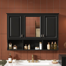 Load image into Gallery viewer, Modern Wall Mounted Mirror Medicine Cabinet With Open Shelves, Adjustable Interior, Storage Over Toilet