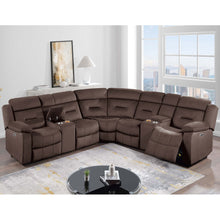Load image into Gallery viewer, Power Reclining Sectional Set With Console Cup Holders