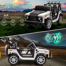 Load image into Gallery viewer, 12V7A 30W*2 Four-Wheel Drive Seat One Button Start, Forward And Backward, High And Low Speed, Music, Front Light, Power Display, Two Doors Can Open, 2.4G R / C, Seat Belt Four Wheel Absorber