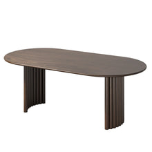 Load image into Gallery viewer, 78" Solid Wood Double Pedestal Base Oval Dining Table - Brown