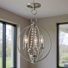 Load image into Gallery viewer, Three Light Dimmable Chandelier With Shades - Silver