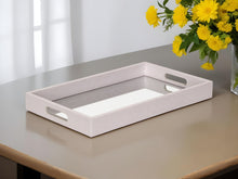 Load image into Gallery viewer, 16" Shagreen And Mirror Tray - White