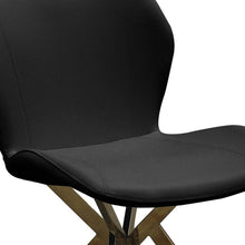 Load image into Gallery viewer, Upholstered Faux Leather Dining Side Chairs (Set of 4) - Black / Gold