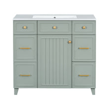 Load image into Gallery viewer, Bathroom Vanity With Ceramic Sink, Soft Close Doors, Adjustable Shelves