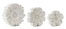 Load image into Gallery viewer, Carved Flowers Tabletop Sculpture (Set of 3) - White