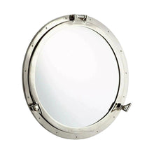 Load image into Gallery viewer, 12" Round Brass Framed Accent Mirror - Silver