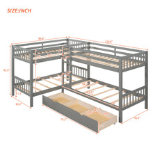 Load image into Gallery viewer, L Shaped Bunk Bed With Drawers