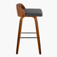 Load image into Gallery viewer, Maya - Mid Century Modern Fixed Height Barstool With Swivel With Square Footrest (Set of 2)