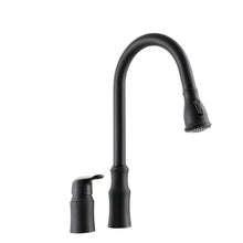 Load image into Gallery viewer, 16.9" Kitchen Sink Faucet With Separate Handle And Pull Down Sprayer, Lead Free Brass - Matte Black