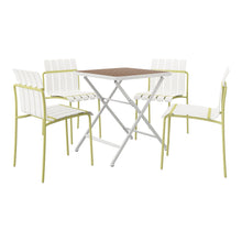 Load image into Gallery viewer, 4 Piece Set Of Modern Color Block Designed Single Chairs With Folding Square Table