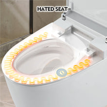 Load image into Gallery viewer, Heated Seat Smart Toilet, One Piece Toilet, Automatic Flush Tank Less Toilet Without Bidet, With Foot Sensor Flush - White Night Light, Knob Control, Power Outage Flushing, Soft Close Cover - White