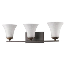 Load image into Gallery viewer, Three Light Wall Light With Tapered Glass Shade - Bronze