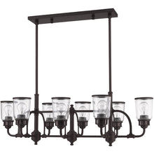 Load image into Gallery viewer, 21" Eight Light Dimmable Chandelier With Shades - Bronze
